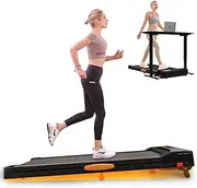 Walking Pad Under Desk, Portable Treadmill for Home and Office, 2 in 1 With Remote Control, 120KG Capacity, 2.5HP Compact With LED Display for Running