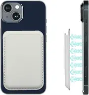 Magnetic Phone Wallet Compatible with Apple MagSafe, Minimalist Leather Wallet, RFID-Blocking Card Holder for iPhone 16 Pro Max/16 Plus/16, for iPhone 15 Pro Max/15 Plus/15 Pro/14/13/12【White】