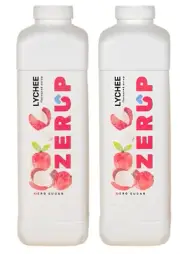 Zerup Zero Sugar / Sugar Free Lychee Syrup ( 1 Litre ) 2 Pack