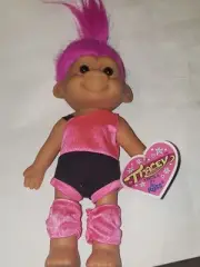 VINTAGE TRACEY TROLL HOT PINK BLACK GYM EXERCISE 6” POSEABLE DOLL RUSS NWT