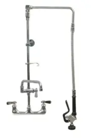 Optiflow Swing Arm Pre-Rinse Assembly, Splash Mount W/ 14" Swing Add-A-Faucet
