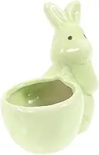 CRILSTYLEO Easter Bunny Egg Cup Holder Ceramic Boiled Egg Display Stand Minimalist Design for Home Decor Versatile Trinket Holder Safe and Kitchen Accessory
