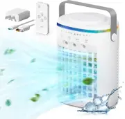 Portable Air Conditioner, Evaporative Air Cooler, 2-4-8H Timer Auto-Off &Remote,