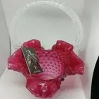 Fenton Glass Basket 3346 CR Cranberry