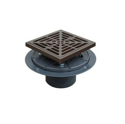 Sioux Chief 821-200PRBQ Shower Drain Ring and Square Metal Strainer, ORB Finish