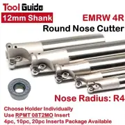 12mm EMRW 4R Round Nose Mill Cutter Straight Shank Indexable Milling Carbide CNC