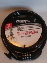Master Lock Cable Lock - Set Your Own Combination Bike Lock - 5 Feet - #8370D