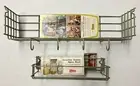 Vtg Grayline Avocado Green Wire Wall Caddy Double Spice Rack Kitchen Holder 70s