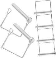 6pcs Square Lock Pin Three Position Clip Locks Trailer Hitch Pin Safety Pins Tow Pin Cotter Pins Trailer Pin Lock Square Shaft Spring Pin Trailer Tongue Pin Carbon Steel Silver