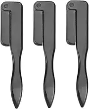 TOVINANNA Multifunctional Eyelash Brow Comb Portable Folding Tool Black 3 Piece Set Makeup Essentials for Daily Travel