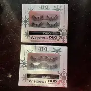 Pack Of 2 New Ardell Professional Wispies + Duo Line it Lash It Eyelashes
