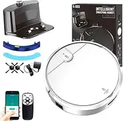 Smart Dual-Mode Robot Vacuum, Robot Vacuum and Mop Combo for Pet Hair, Tangle-Free Tech, Auto Recharge, Ultra-Slim Quiet for Hard Floor, Carpet (White)