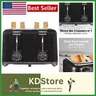 Sleek 4 Slice Toaster with Extra Wide Slots and Custom Browning Control - Black