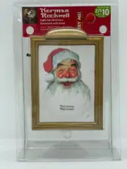 NORMAN ROCKWELL LIGHT-UP CHRISTMAS ORNAMENT w/ SANTA CLAUSE EASEL