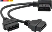 30Cm/12 Right Angle OBD2 OBD II Y Splitter Cable 1X Male and 2X Female J1962 Por