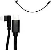 Type I Type C L-Shaped Lightning Charging Cable 11.8 inches (300 mm) 27W Compatible, Black