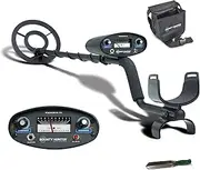 Bounty Hunter Tracker IV Metal Detector with Digger and Pouch, 3 Modes for High Accuracy – All Metal, Disc, Tone, Adjustable Metal Detector for Adults, 8-inch Waterproof Coil Detects All Metals
