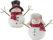 Melrose Set of 4 Snowmen with Scarf Christmas Tabletop Figurines 7.25"