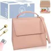 Large Tan Insulated Lunch Bag for Women for Work Aesthetic Cute Adult Tote