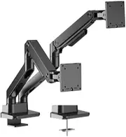 Brateck LDT81-C024P-B Pole Mounted Gas Spring Dual Monitor Arm for 17-49 Inch Monitor, Black