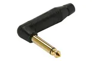 AMPHENOL Black Mono 6.35 Right Angle solder type Gold Plated Plug