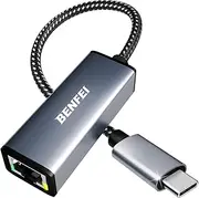 USB C to Ethernet Adapter, BENFEI Thunderbolt 3 to RJ45 LAN Network Adapter Compatible with MacBook Pro 2019/2018/2017, MacBook Air and More [Nylon Braided & Aluminium Alloy]