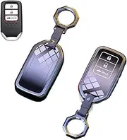 Car Key Fob Case Cover Compatible For Honda Fit/Accord/CRV/HRV/Civic/Pilot/Odyssey/Jazz/Ridgeline/Insight/Crosstour/Vezel(Gun Gray B)