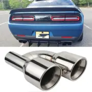 Exhaust Pipe 2.5" In 4.0" Outlet Double Wall Slant Cut For Dodge Challenger SRT