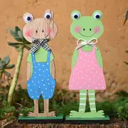 Wooden Standing Easter Frog Shelf Sitter