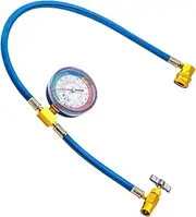 Gihioue AC Charge Hose with Gauge - Refrigeration Hoses,Anti-backflow Leak-Proof Low-Loss Air Conditioner Recharge Tool for Most Vehicles Auto Repair Truck Commercial Refrigerator