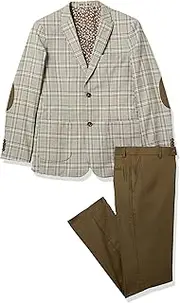 [Isaac Mizrahi] Slim Fit Boy's 2pc Plaid Contrast Suit