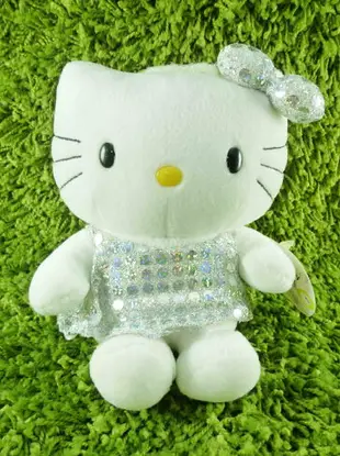 【震撼精品百貨】Hello Kitty 凱蒂貓 KITTY絨毛娃娃-亮片銀天使 震撼日式精品百貨