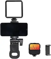 Portable Pocket Photography Light Panel for Phone Computer 359°Full Color LED Camera Light 3000K-5500K/1200mAh Rechargeable LED Selfie Fill Light with Phone Clip Tripod/1779