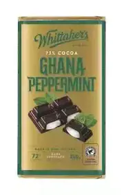 Whittaker's Chocolate Bar (Ghana Peppermint) 250g FREE SHIPPING WORLD WIDE