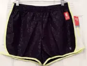 Danskin Now DL23B-271 Grey Gray White Green Women's Large (12-14) Active Shorts