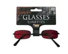 Vampire Glasses - Black Frames - Red Lenses - Costume Accessory - One Size