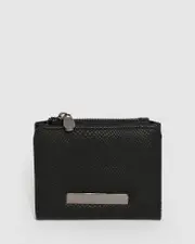 Black Textured Han Mini Wallet