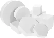 LAPYAPPE 8pcs Geometric Three-Dimensional Ornaments Retail Display Photo Booth Machine Product Backdrop Geometry Foam Shapes Jewelry Geometric Cube Decorative Photo Props Polymer Foam White