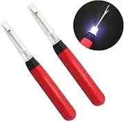 Seam Ripper Tool with Light, 2 Pack Led Threadripper and Sewing Thread Remover Cutter Stitch Opener Illuminate Ergonomic Sewing Accessories Sewing Tools (Batteries Included)