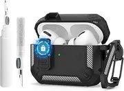 [Meliya] for Airpods Pro 2 Case, Full-Body Shockproof Hard Shell Protective Cover with Secure Lock Clip Accessories Compatible for AirPods Pro 2nd /1st Generation Case Women Men