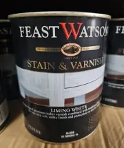 Paint - Feast Watson Stain & Varnish Gloss Liming White 1L Interior