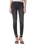 Allsaints Miller Push Up High Rise Skinny Ankle Jeans in Washed Black