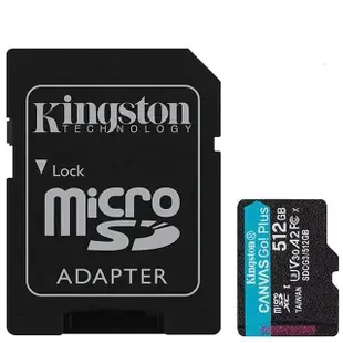 金士頓 KINGSTON 512G 512GB microSDXC Canvas Go Plus 170MB U3 記憶卡
