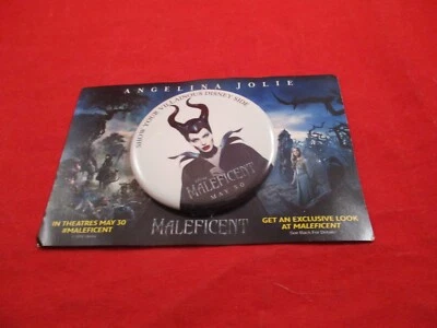 Disney's Maleficent Angelina Jolie Movie Pre-Release Promo Pin Button Pinback