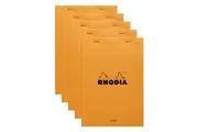 5x Rhodia No16 Top Stapled A5 Notepad Office Stationery Note Pad Plain Orange