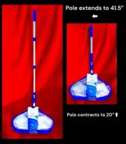 Deluxe leaf rake skimmer Net With 41.5” Extendable POLE For Pool-aluminium Frame