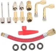 Happyyami Bike Valve Adapter Set Inflation Pump Car Air Input Connector Cycle Tire Inflation Accessory Kit