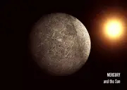 MERCURY AND THE SUN - Astronomy - 3D Lenticular Postcard Greeting Card