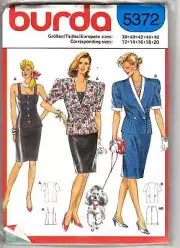 Burda Sewing Pattern Women's TOP SKIRT JACKET 5372 Sz 12-14-16-18-20 UNCUT