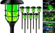 Solar Lights Outdoor, 8 Pack Solar Torch Light with Green Flickering